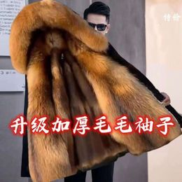 Special Offer Overcomes Mens Mid Length Mink Coat Size Breakage Detachable Fur and Integrated Thickened Oversized 6MIT