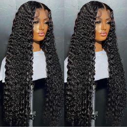 40inch Water Wave Curly Lace Frontal Wigs 13 4 13 6 HD Deep Wig 360 Full Human Hair For Women On Sale 240126