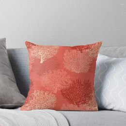 Pillow Fan Coral Print Shades Of Orange Throw Bed Pillowcases Cover