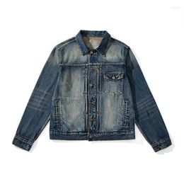 Men's Jackets Autumn/Winter Mens Denim Jacket Nostalgic Japanese Vintage Multi-wash For Men