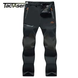 TACVASEN Winter Thicken Fleece Hiking Pants Men Warm Thermal Pants Windproof Outdoor Fishing Camping Mountain Ski Pants Trousers 240127