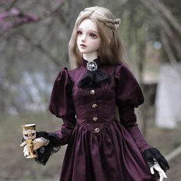 Dockor Elina BJD Doll 1/3 Vacker Elegant Lady Vintage Aristocratic Purple Dress Harts Art Toy Shuga Fairyl2402