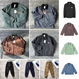 carhartts jacket Mens Jackets Vintage Washed Canvas Jacket Carhart Pullover Coat Lapel Neck Woollen Clothes Carharttlys Outwear Padded 5444 carhart GGHFC