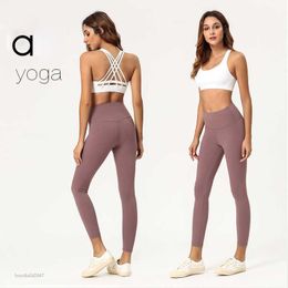 AL Women yoga pants High Waist Sports Gym Wear Leggings Elastic Fitness Lady Outdoor Trousers Y4D0
