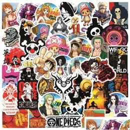 Car Stickers 50Pcs Classical One Piece Luffy Iti Kids Toy Skateboard Motorcycle Bicycle Sticker Decals Wholesale Drop Delivery Mobil Dhpxt