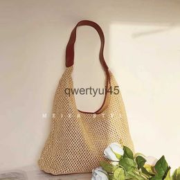 Shoulder Bags Vintage woven straw tote bag large capacity underarm soulder vacation style beac for womenH2421