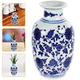 Vases Blue And White Porcelain Vase Container Decor Decorative Plant Pot Desktop Flower Dried For Living Room Home