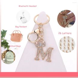 Keychains Trendy Crown 26 Letters Keychain Luxury Rhinestone A-Z Initials Key Ring Women Girls Car Purse Bag Ornaments Jewellery Accessories