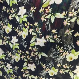 Clothing Fabric 2024 Real Tissus Style 75 D Viscous Decorated Flower Printed Chiffon Bohemian Dress Shirt Fabrics