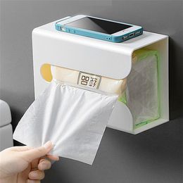 Wall Mounted Adhesive Tissue Box Napkin Holder Desktop Tray Bathroom Paper Towel Storage Box Kitchen Napkin Container Organizer246w