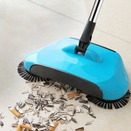 48 Steel Sweeping Machine Push Type Hand Magic Broom Dustpan Handle Household Cleaning Package Sweeper mop 240123