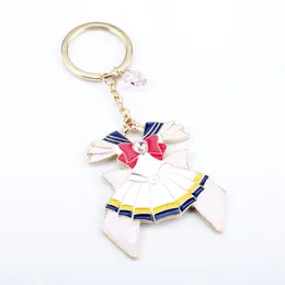 Keychains Fashion Sailor Moon Keychain Ice Skirt Metal Pendant Llavero Bag Keyring Charm Chaveiro for Women Girls Cosplay Gift