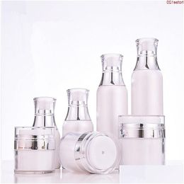 Perfume Bottle Luxury Facial Cream Jars 15G 30G 50G Acrylic Cosmetic Airless Serum Lotion Pump Containers Makeup Case Refillable 6Pc Dhyx8