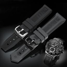 20mm 22mm Luxury Men Black Nature Watchband Silicone Rubber Watches Band Belt For TAG Strap CARRER for Heuer buckle DRIVE TIMER 240124