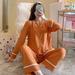 Pregnant Pajamas Set Spring and Autumn Breastfeeding Homewear Thin Summer Pajamas Women Postpartum Nursing Clothing Set Winter 240119