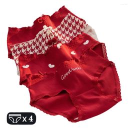 Women's Panties M-2XL Cotton Female Underpants Sexy For Women Briefs Red Underwear Plus Size Pantys Girls Lingerie