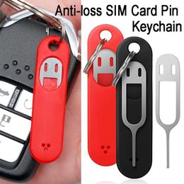 Keychains 1/3pcs SIM Card Portable Silicone Key Chains Removal Sleeve Phone Tablet Anti-loss Keyring Business Office Work Tools Chain