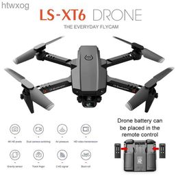 Drones Folding Mini Drone XT6 Dual-Lens Aerial Camera Quadcopter Toy Children Remote Control Aircraft Spare Paddle Protective Cover New YQ240201