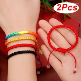 Charm Bracelets Red String Bracelet For Couple Multicolor Rope Women Men Woven Amulet Lovers Handmade Braided Adjustable Lucky Bangles