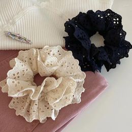 Hair Clips Korean Version High-end Lace Edge Large Ball Head Sweet Girl Heart Rope