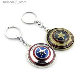 Keychains Lanyards Trend Movie Keychain Cosplay Superhero Weapon Shield Metal Badge Pendant Keyring Car Backpack Key Holder Jewelry Accessories Q240201