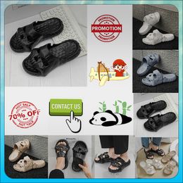 Designer Casual Platform Skeleton Funny One word Drag Slippers Woman Light weight wear resistant breathable Leather rubber soles sandals Flat Summer