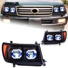 Headlamp for Toyota Land Cruiser 1998-2007 LC100 Head Light With Moving Turn Signal Dual Beam Lens Plug-and-play