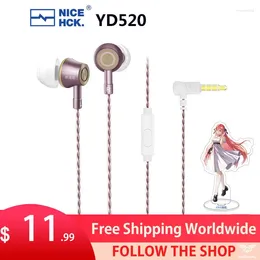 NiceHCK YD520 10mm PET Dynamic Driver HIFI Tuning Balanced In-ear Audiophile Earphone HD Microphone