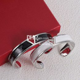 Trendy Men Women Chic Bracelets Luxury Letter Plated Bangles With Gift Box Jewellery Accessories