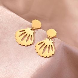 Stud Earrings Cazador Bohemia Sea Beach Shell Piercing Gold Colour For Women Stainless Steel Jewellery Christmas Gift 2024