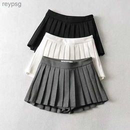 Skirts Zoki Sexy Women Pleated Skirts High Waist Summer Vintage Mini Skirts Korean Tennis Student White Designed Dance Skirt YQ240201