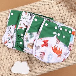 Happyflute 4Pcs/Set Eco-Friendly Cloth Diaper Ecological Reusable Baby Diapers 240119