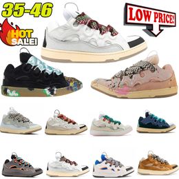 Designer fashion luxury shoes mens women casual shoes Versatile bread Curb Sneakers black white leather high-end shoes