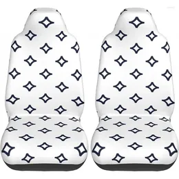 Car Seat Covers Cover White Blue Star Print S Vehicle Front Universal Fit Protector 2 Pcs