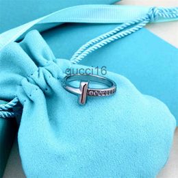 Rose Ring Diamond Rings 18k Jewellery Gold t Fashion Simple Cross Couple Versatile Colourless Cool I435