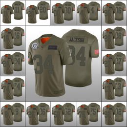 Las Vegas''Raiders''Men 11 Henry Ruggs III 20 Damon Arnette 34 Bo Jackson Custom Women Youth Salute to Service Camo Jersey0