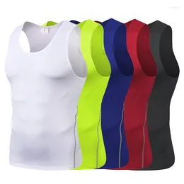 Men's Tank Tops Men Gym Top Compression Sleeveless Shirt Quick Dry Fitness Bodybuilding Breathable Basketball Vest Man Clothes
