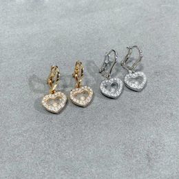 Backs Earrings Jewellery 925 Silver Happy Diamonds Collection Platinum Love Sliding Pendant Women's Fashion Versatile
