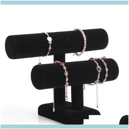 banner stand Jewelry Stand Packaging 2 Layer Veet Bracelet Necklace Display Angle Watch Holder T-Bar Multi-Style Optional Wfxxf Dr246Z
