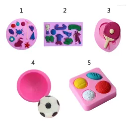 Baking Moulds Sports Football Shape Half Ball Silicone Fondant Soap 3D Cake Mold Cupcake Jelly Candy Chocolate Decoration Tool