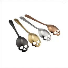 Spoons 1 Pc Gothic Stainless Steel Skull Shape Coffee Spoon Kitchen Supplies Long Handle Teaspoon Drink Tableware