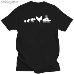 Men's T-Shirts Chicken To Egg Evolution Print T-Shirt Men Women Casual Oversized T Shirt Male Short Sleeve Summer Fashion Tops Tees Mens Cloth Q240201