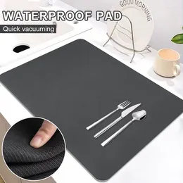 Table Mats Super Absorbent Anti-slip Coffee Dish Quick Dry Bathroom Drain Pad Kitchen Draining Mat Drying Dinnerware Placemat