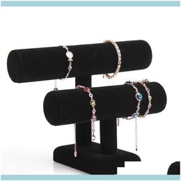 banner stand Jewellery Stand Packaging 2 Layer Veet Bracelet Necklace Display Angle Watch Holder T-Bar Multi-Style Optional Wfxxf Dr249B
