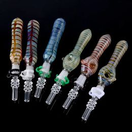 Glass NC Nector Collector kit with 10mm Joint Quartz Tips Dab Straw Oil Rigs Silicone Smoking Pipe glass pipe smoking accessories dab rig