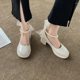 Dress Shoes Thick-soled High-heeled Comfortable Fashion Sweet Round Toe Ladies Wild Latest Mary Jane Women's Pumps