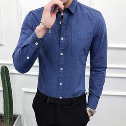 Men's Casual Shirts Cotton Oxford For Men Long Sleeve Elegant Mens Dress Shirt Four Season Breathable Soft Work Office Clothing Plus Size