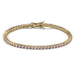 Fashion jewelry Tennis bracelet designer bracelets silver gold chain diamond zircon Stainless steel for men 3mm 4mm 5mm 6mm chains229f