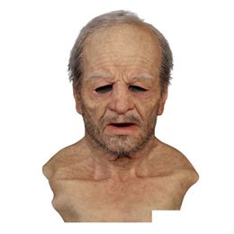 Other Event Party Supplies Old Man Fake Mask Lifelike Halloween Holiday Funny Super Soft Adt Reusable Children Doll Toy Gift 10 Dr Dhqli