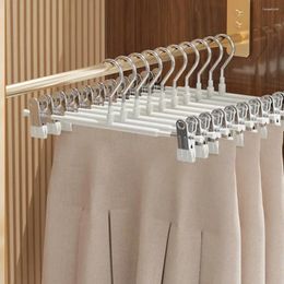 Hangers 10 Pcs Rack Clip Stainless Steel Trousers Wardrobe Anti-slip Clothespin Clothes Hanger For Skirts Pants Clamp